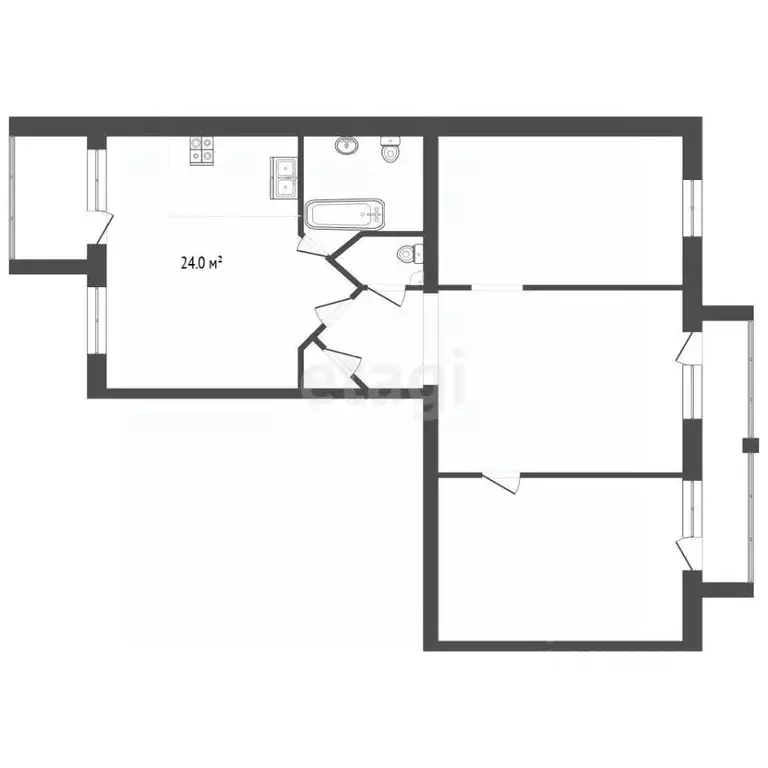3-к кв. Тамбовская область, Тамбов Андреевская ул., 86А (112.7 м) - Фото 2