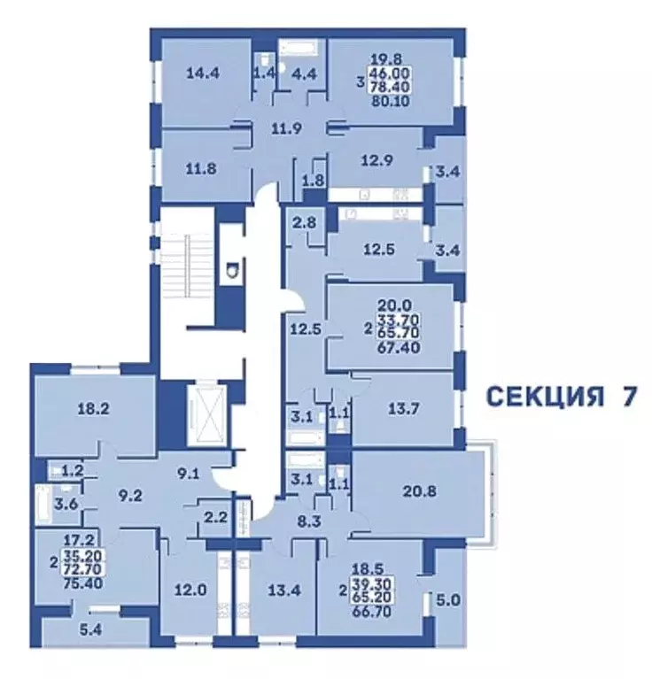 2-к кв. Москва № 27 кв-л, 94 (66.7 м) - Фото 1