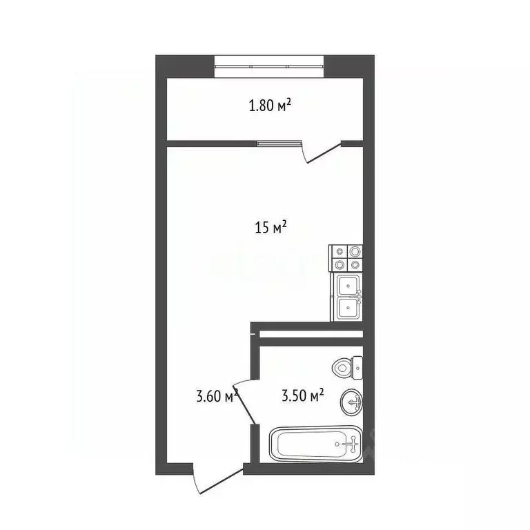 Студия Оренбургская область, Оренбург ул. Автомобилистов, 13 (22.0 м) - Фото 2