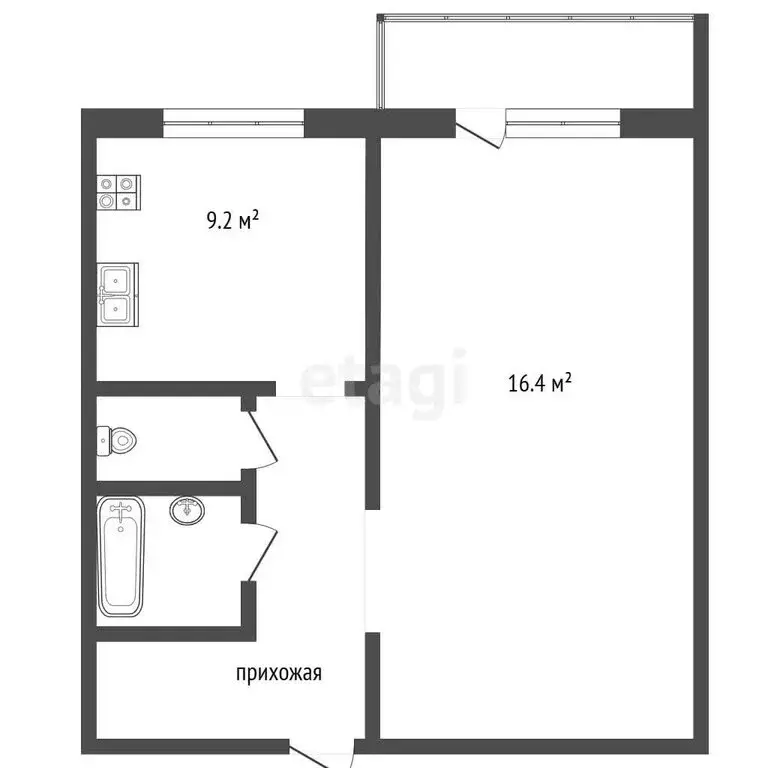 1-комнатная квартира: Раменское, улица Левашова, 31 (35.5 м) - Фото 1