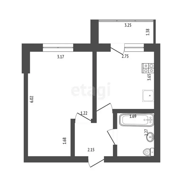 1-комнатная квартира: Дмитров, Сиреневая улица, 6 (34.9 м) - Фото 1