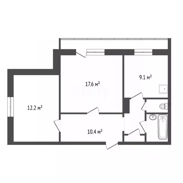 2-к кв. Красноярский край, Красноярск ул. Карла Маркса, 19 (54.0 м) - Фото 2
