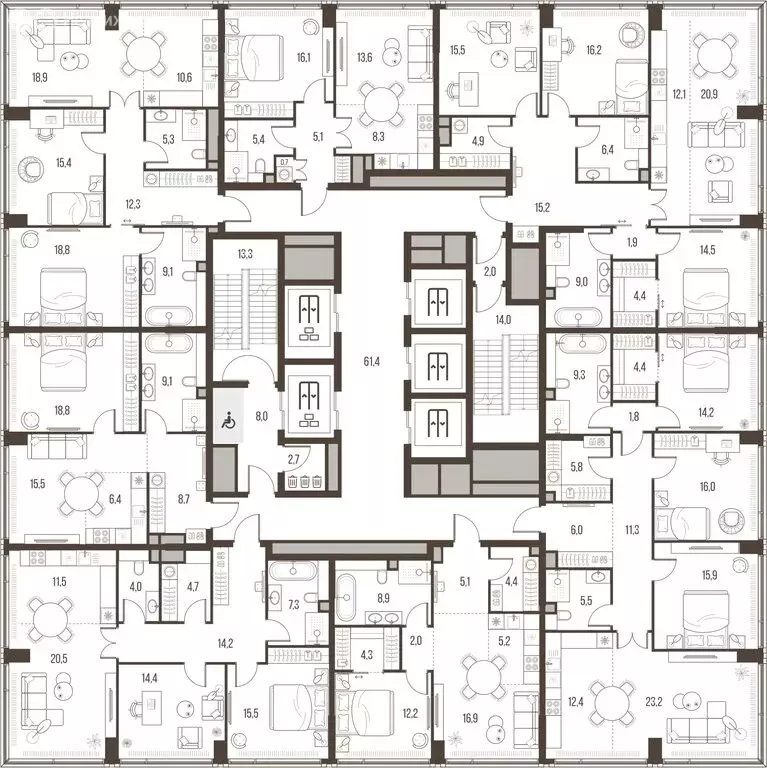 4-комнатная квартира: Москва, ЖК Хай Лайф (125.8 м) - Фото 2