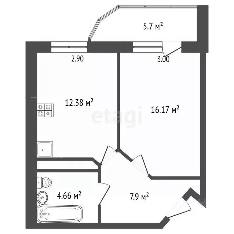 1-к кв. Краснодарский край, Геленджик Крымская ул., 22к3 (45.7 м) - Фото 0