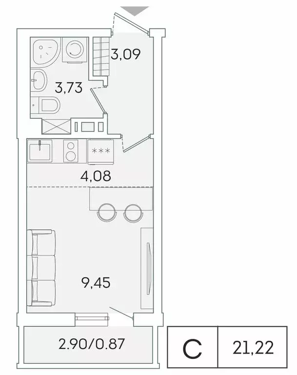 Квартира-студия: Мурино, Графская улица, 6к4 (20.4 м) - Фото 0