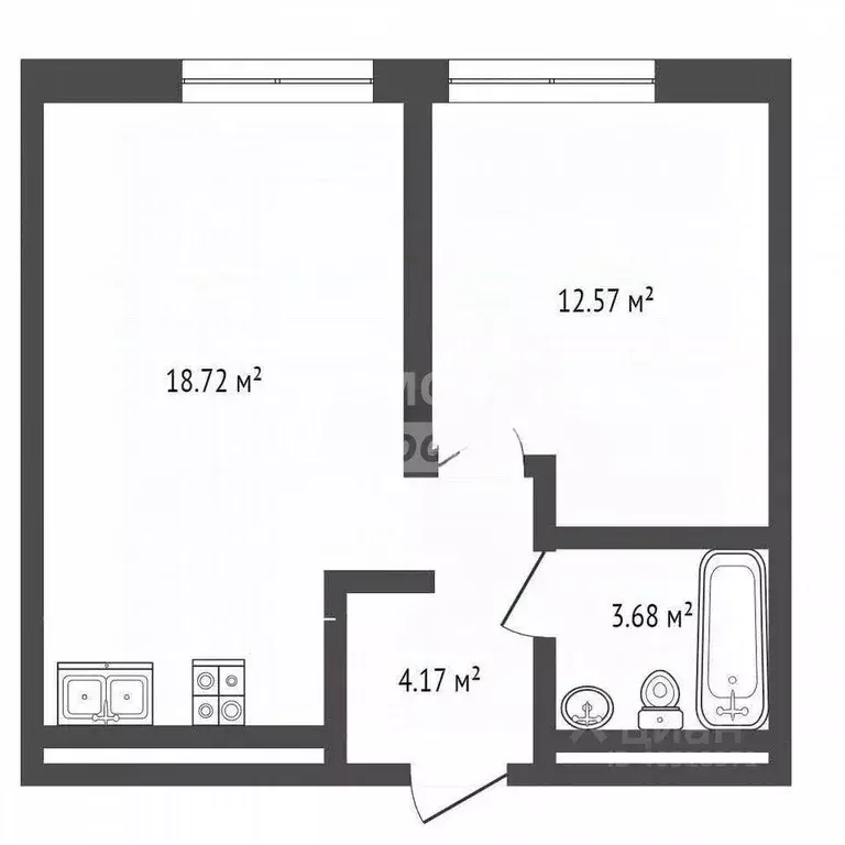 1-к кв. Тюменская область, Тюмень ул. Николая Машарова, 4 (39.3 м) - Фото 1