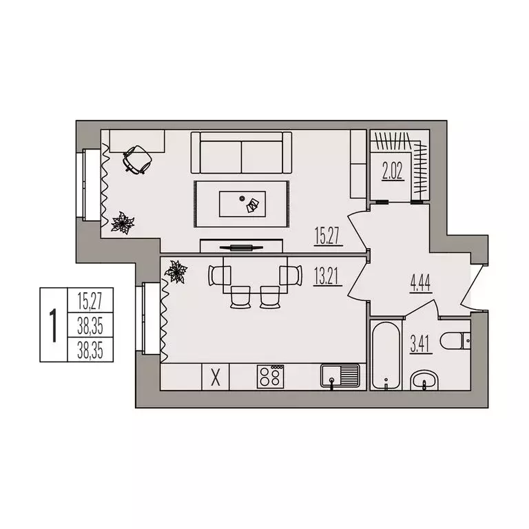 1-комнатная квартира: Волгоград, улица Землячки, 84/5 (38.35 м) - Фото 0