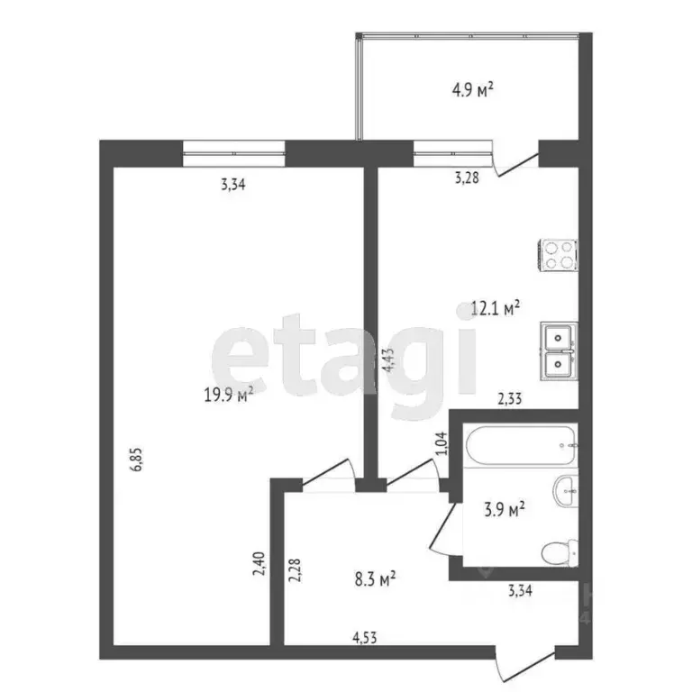 1-к кв. Тюменская область, Тюмень Микрорайон мыс, ул. Маршала ... - Фото 2