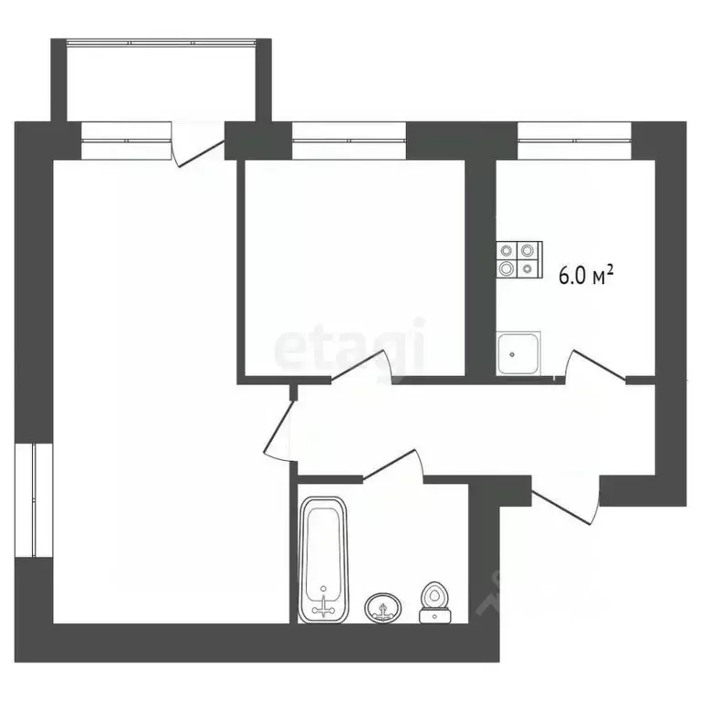 2-к кв. Нижегородская область, Выкса ул. 11-й Годовщины Октября, 1 ... - Фото 1