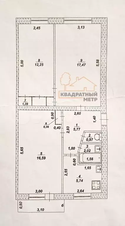 3-к. квартира, 63 м, 3/5 эт. - Фото 0