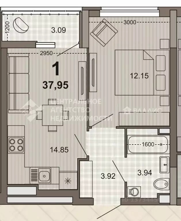 1-к кв. Рязанская область, Рязань ш. Солотчинское, 4к2 (35.7 м) - Фото 2