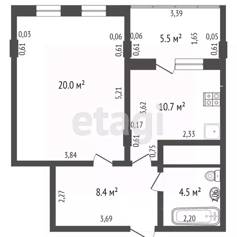 1-к кв. Тверская область, Тверь ул. Склизкова, 27к1 (49.1 м) - Фото 1