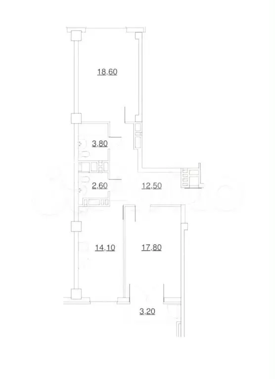 2-к. квартира, 72,4 м, 19/24 эт. - Фото 0