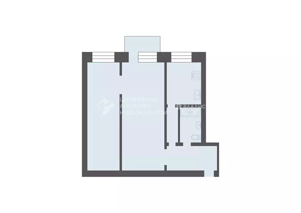 2-к кв. Рязанская область, Рыбное кв 2-й Прогресса, 1 (45.6 м) - Фото 2
