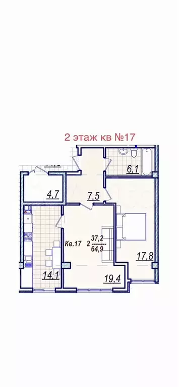 2-к. квартира, 65 м, 2/5 эт. - Фото 0