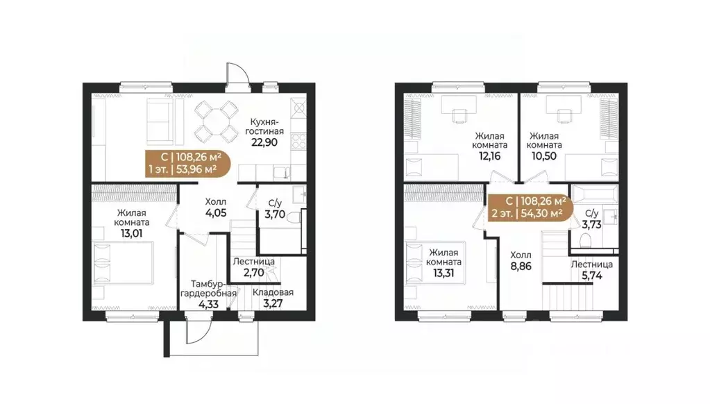 Таунхаус в Ленинградская область, Всеволожск ш. Южное (108 м) - Фото 1