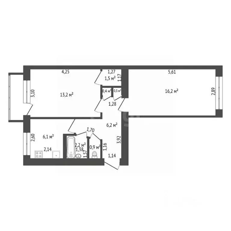 2-к кв. Башкортостан, Уфа ул. 8 Марта, 14 (47.8 м) - Фото 2