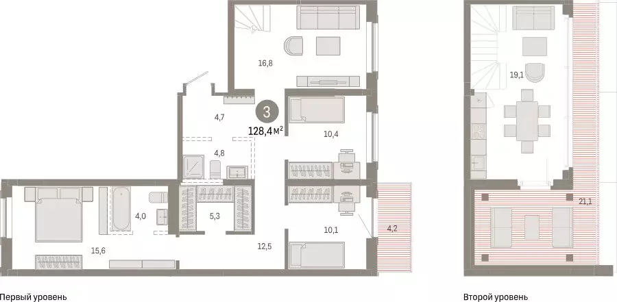 3-комнатная квартира: Омск, Кировский округ (128.43 м) - Фото 1