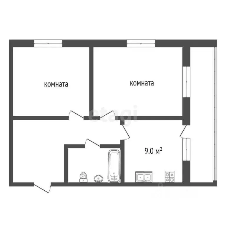 2-к кв. Вологодская область, Череповецкий район, д. Ботово ул. Ленина, ... - Фото 2
