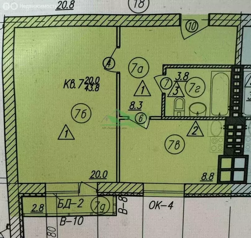 1-комнатная квартира: посёлок Новосадовый, улица Лейтенанта Павлова, 6 ... - Фото 1