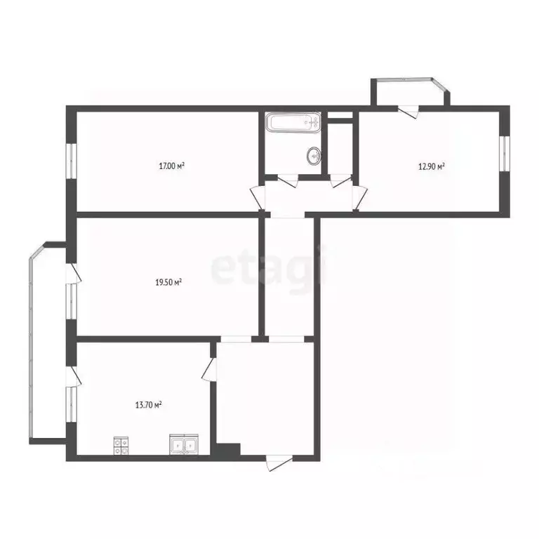 3-к кв. Тюменская область, Тюмень Восточный мкр, проезд Майский, 3 ... - Фото 2