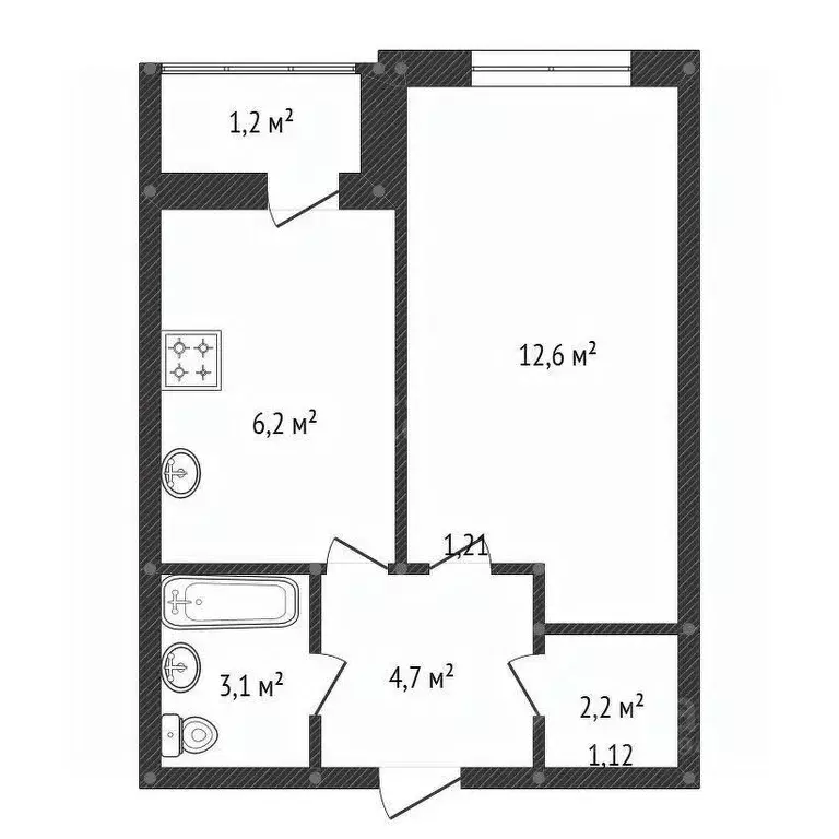 1-к кв. Башкортостан, Уфа ул. Геологов, 53 (31.1 м) - Фото 1