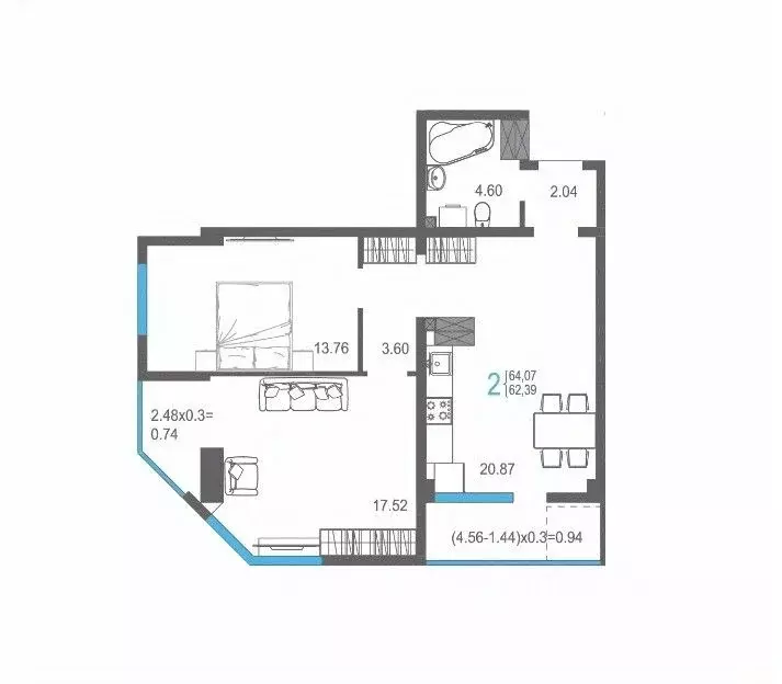 2-к кв. Крым, Ялта ул. Кирова, 155Ак1 (64.07 м) - Фото 1