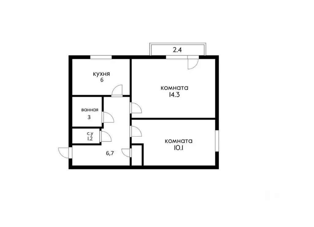 2-к кв. Адыгея, Тахтамукайский район, Энем пгт Октябрьская ул., 41 ... - Фото 2