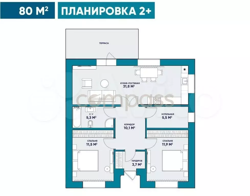 Дом 80 м на участке 8,5 сот. - Фото 0
