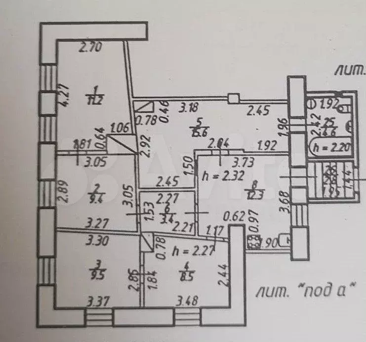 5-к. квартира, 80 м, 1/2 эт. - Фото 0