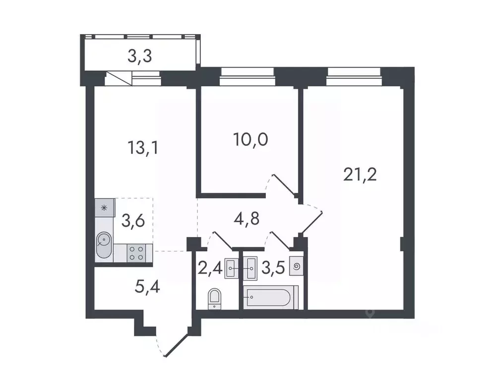 3-к кв. Кировская область, Киров ул. Чистопрудненская, 13 (67.3 м) - Фото 0