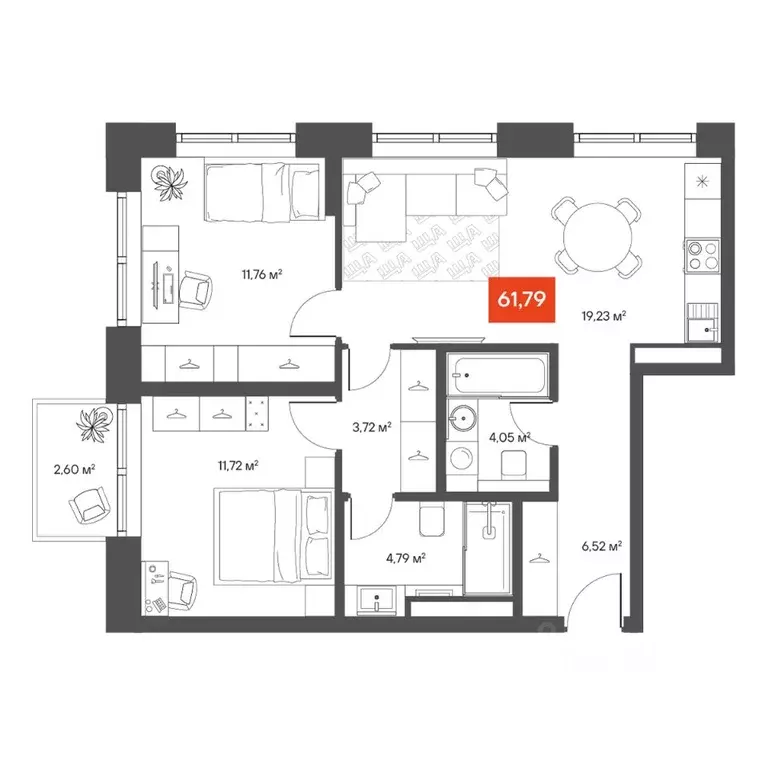 2-к кв. Новосибирская область, Новосибирск Академгородок мкр, ул. ... - Фото 1
