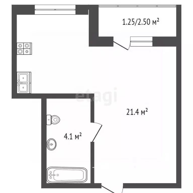 Студия Владимирская область, Муром Карачаровское ш., 17 (25.4 м) - Фото 1