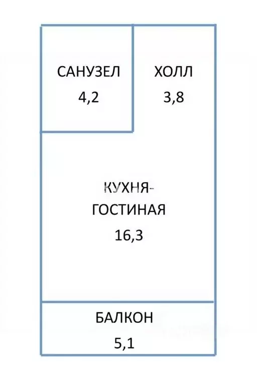 Студия Санкт-Петербург ул. Крыленко, 36к2 (29.4 м) - Фото 1