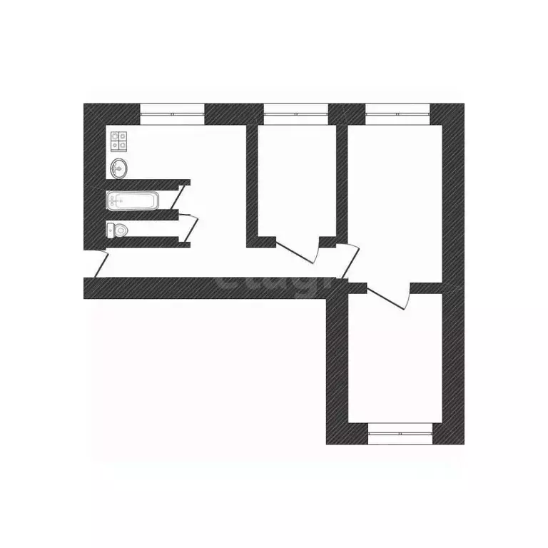 3-к кв. Смоленская область, Дорогобуж ул. Ленина, 75 (58.5 м) - Фото 1