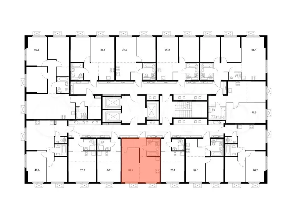 1-к. квартира, 32,4 м, 11/24 эт. - Фото 1