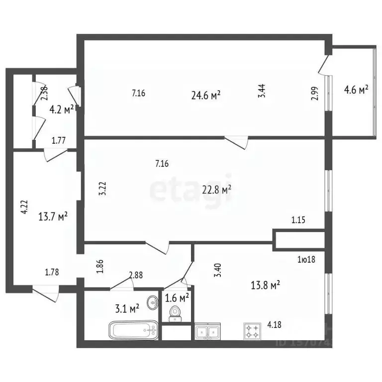 2-к кв. Санкт-Петербург Суворовский просп., 61 (83.0 м) - Фото 2