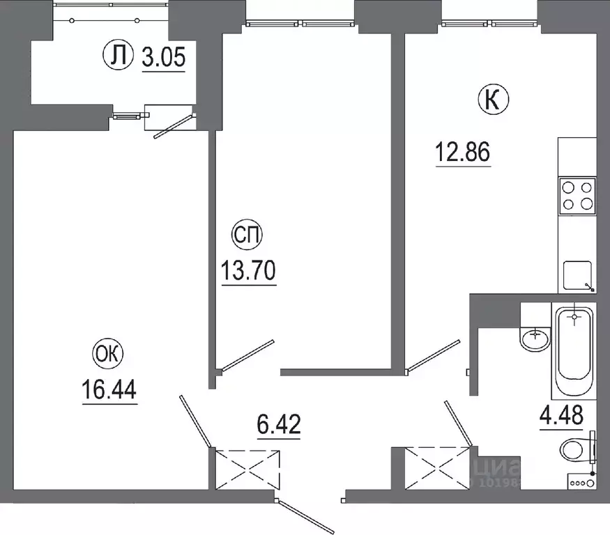 2-к кв. Иркутская область, Иркутск ИВАТУ городок, Авиатор жилой ... - Фото 1