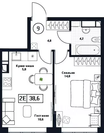 1-к кв. Московская область, Пушкино Пушкино Град жилой комплекс, к3 ... - Фото 1