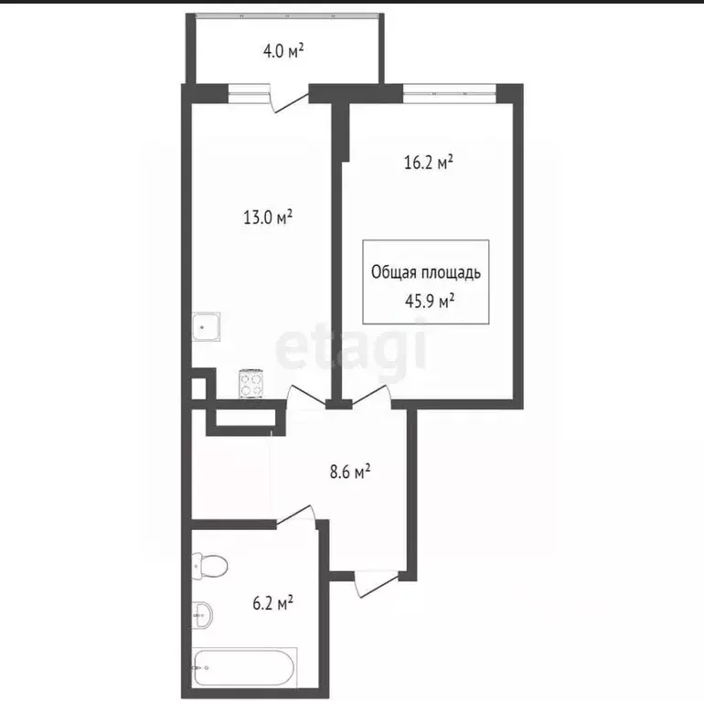 1-к кв. Тульская область, Тула ул. Сурикова, 28 (43.0 м) - Фото 1