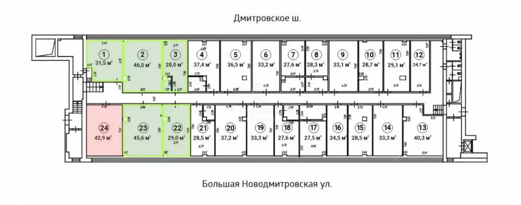 Офис в Москва Большая Новодмитровская ул., 23 (46 м) - Фото 1