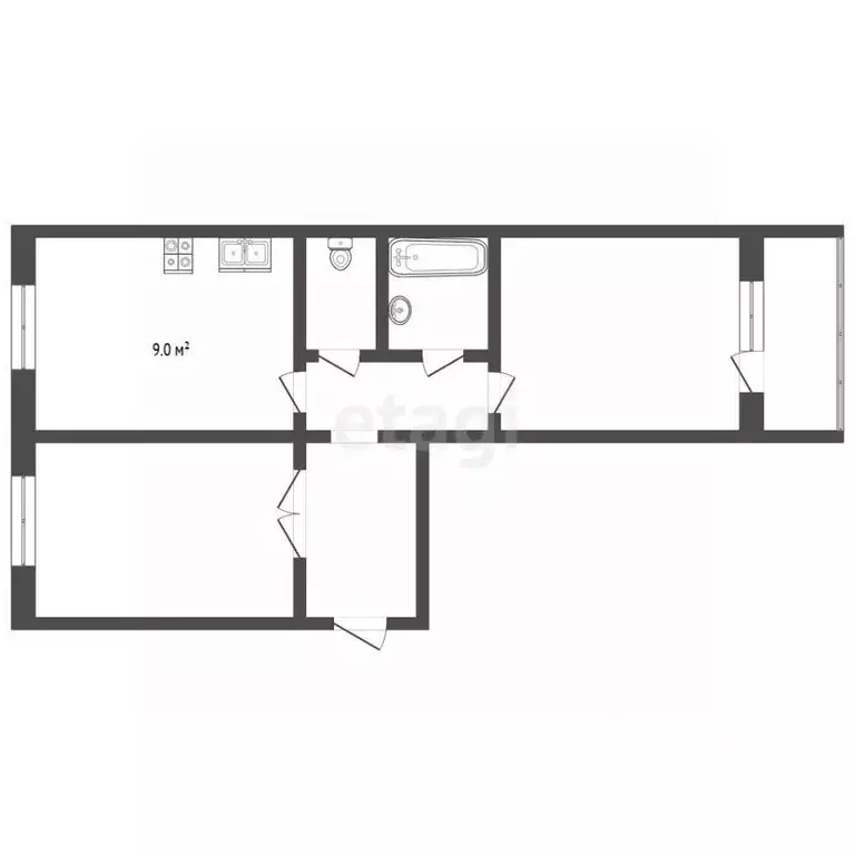 2-к кв. Ямало-Ненецкий АО, Муравленко ул. Ленина, 127 (53.1 м) - Фото 1