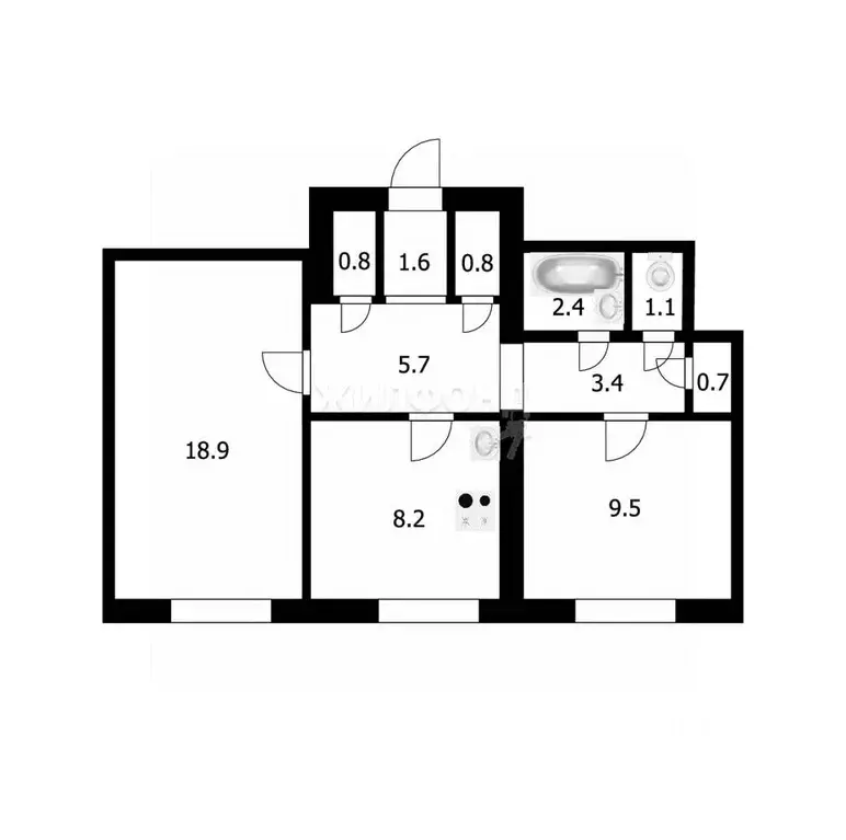 2-к кв. Новосибирская область, Новосибирск пер. 2-й Мира, 4 (53.1 м) - Фото 0