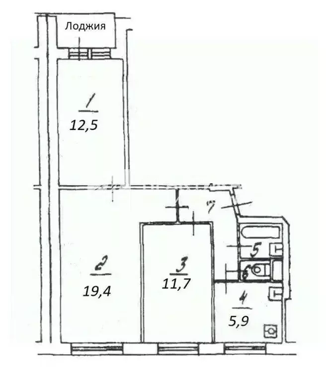 3-к кв. Москва Ленинградское ш., 9К3 (58.1 м) - Фото 2