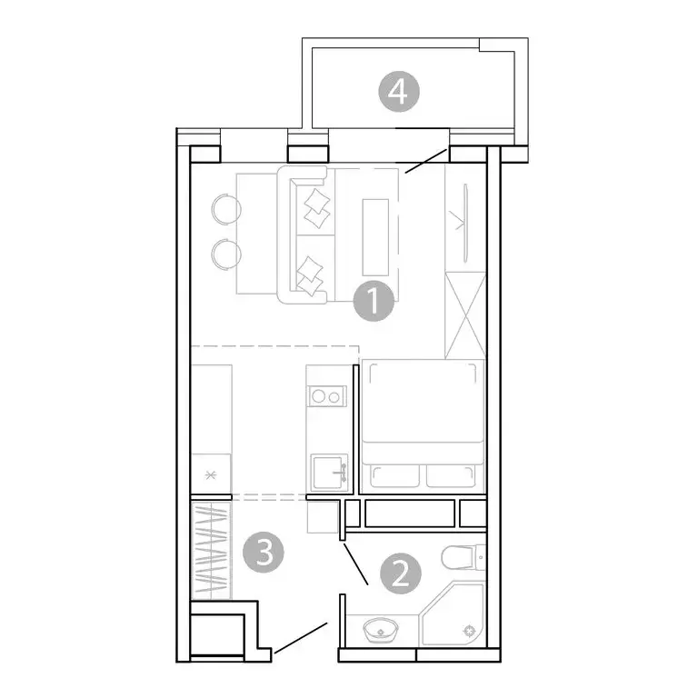 1-комнатная квартира: Чита, 1-я Коллективная улица, 6 СТР (30.35 м) - Фото 1