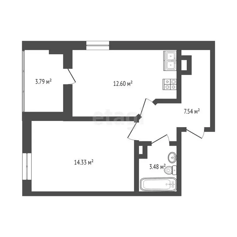1-комнатная квартира: Патрушева, улица Александра Пушкина, 10 (38 м) - Фото 0