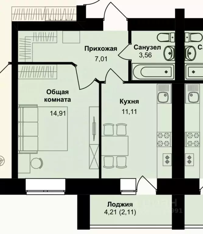 1-к кв. Марий Эл, Йошкар-Ола ул. Соловьева, 21 (40.0 м) - Фото 2