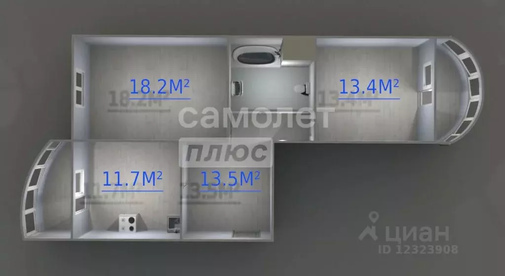 2-к кв. Московская область, Подольск Юбилейная ул., 23 (62.3 м) - Фото 2