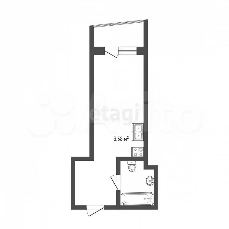 Квартира-студия, 29,6 м, 13/26 эт. - Фото 0