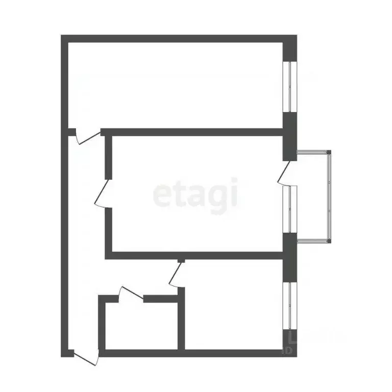 2-к кв. Томская область, Северск ул. Калинина, 58 (45.1 м) - Фото 1